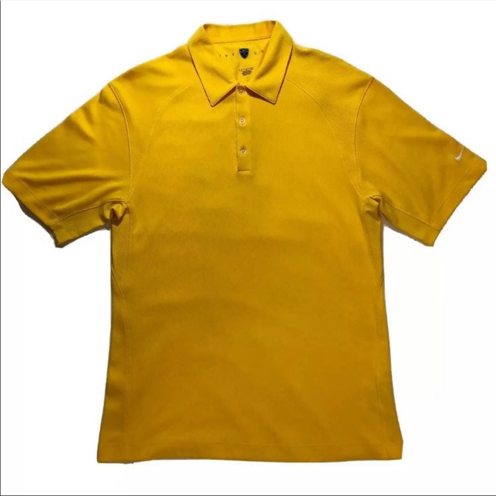 Nike Golf Yellow Polo Shirt Size Large